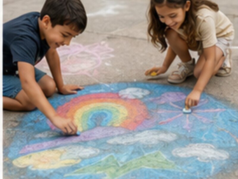 Sidewalk chalk artists